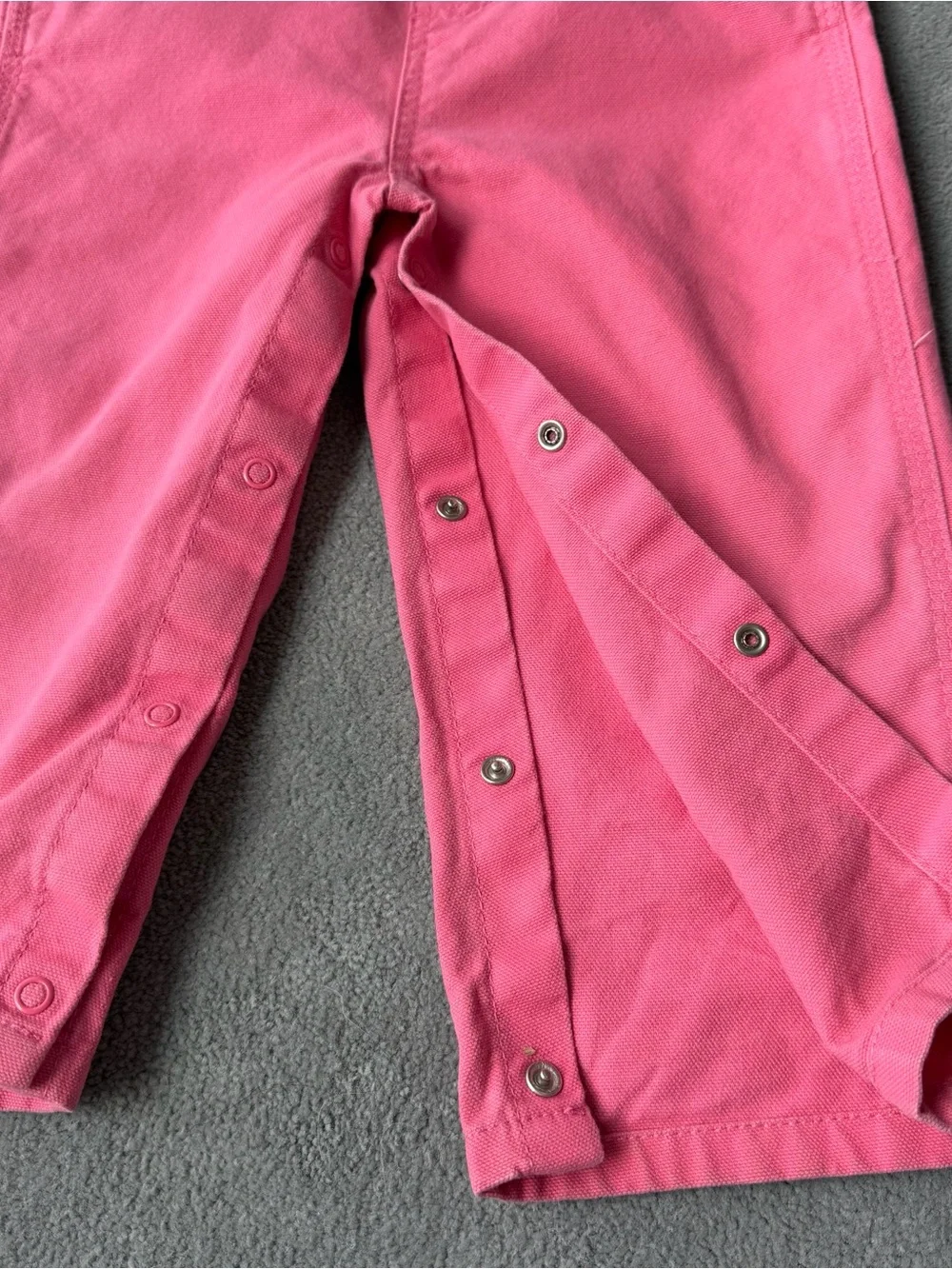 Carhartt Pink Cotton Kids Classic Overalls with Front Pocket